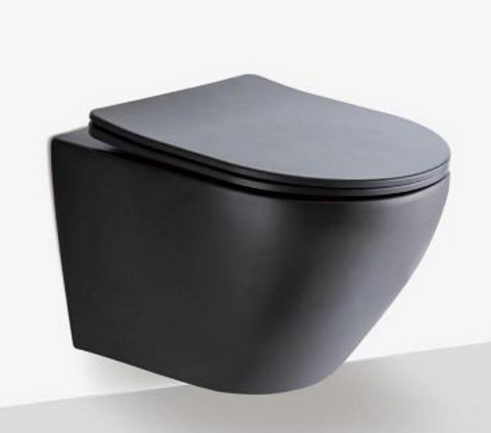 TREVISO (Wall Hung) Soft Close Seat Toilet MATT BLACK Brit Ocean